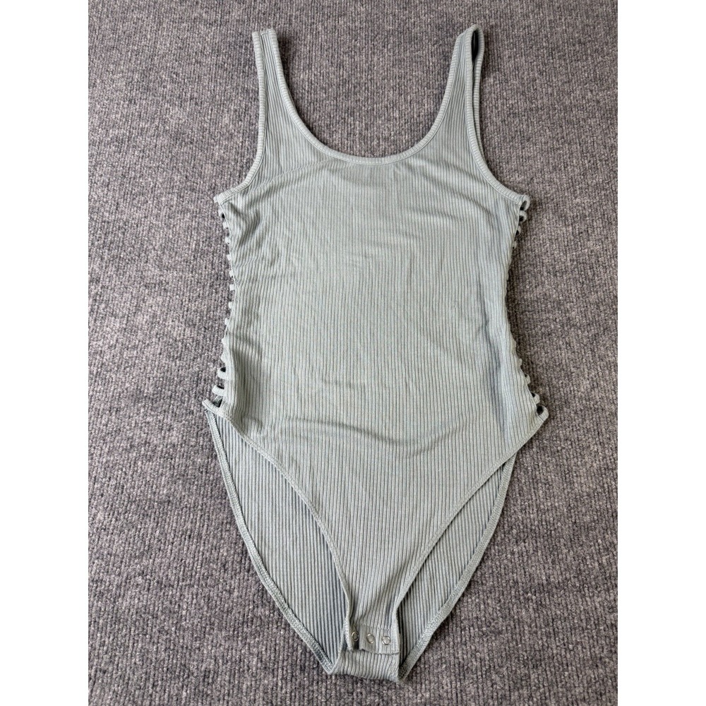 VS PINK Ribbed Cutout‎ Bodysuit Sage Green Size S